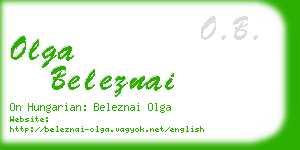 olga beleznai business card